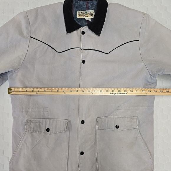 Vtg Saddlesmith Outfitters Mens Western Chore Coat Sz L Blanket Lined USA Made - Picture 6 of 8